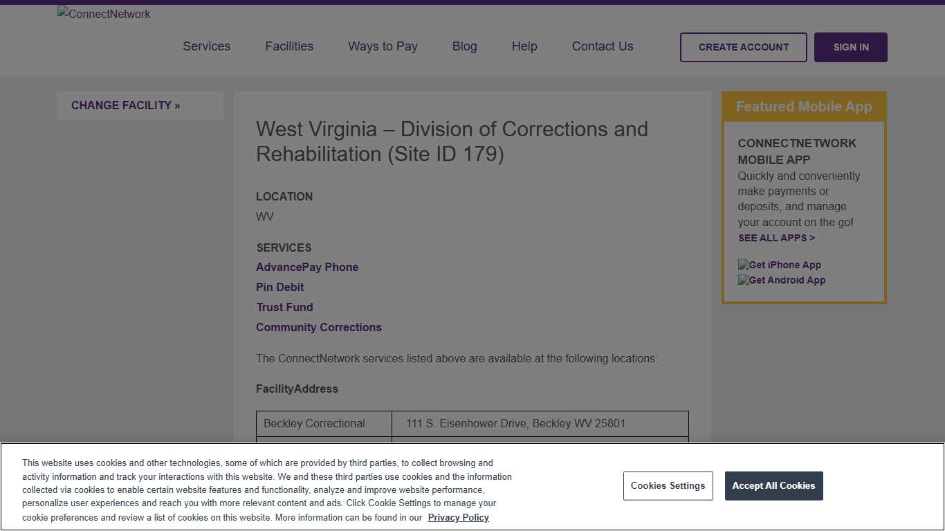 West Virginia – Division of Corrections and Rehabilitation ConnectNetwork